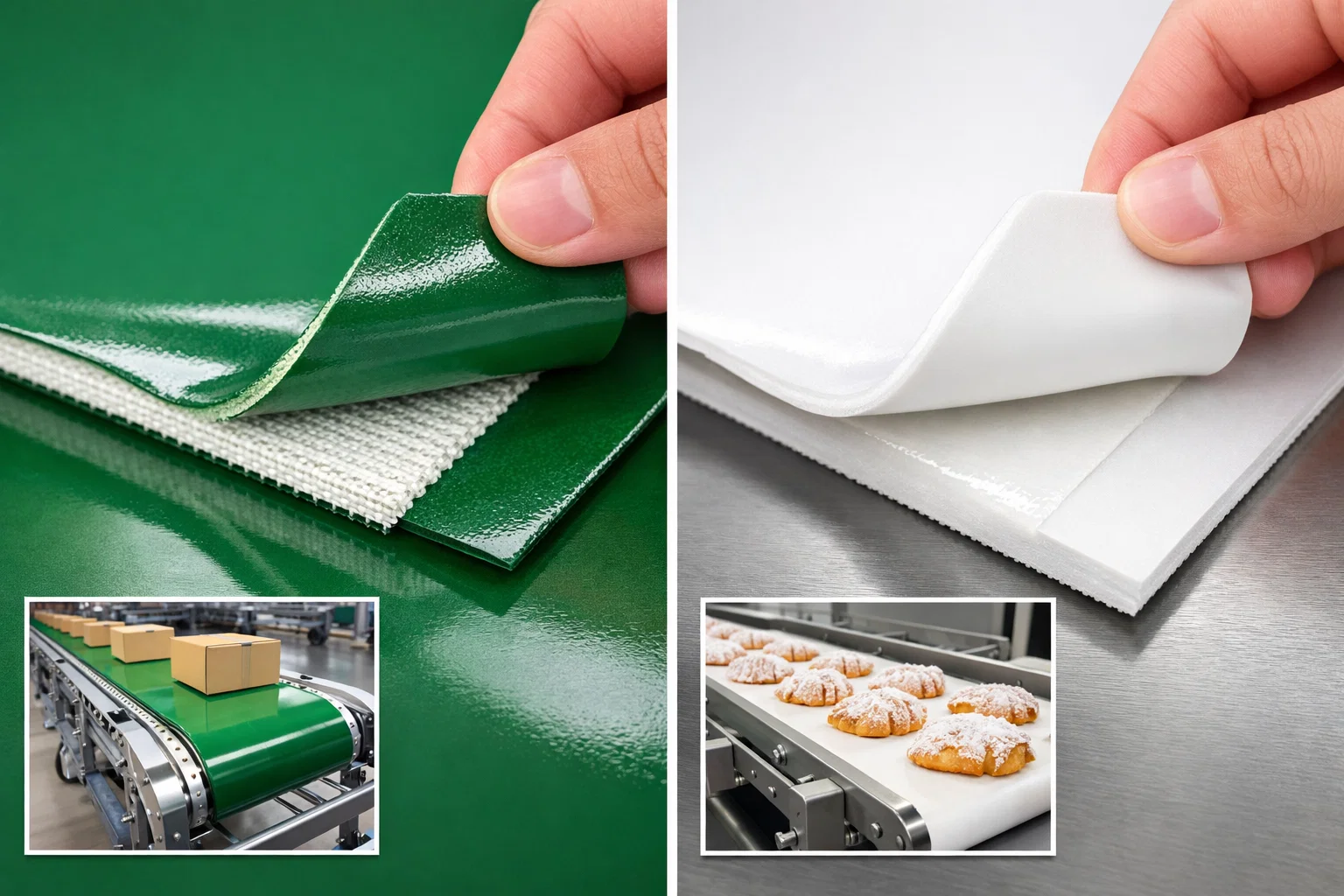 Как отличить конвейерную ленту из ПВХ от конвейерной ленты из полиуретана<