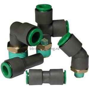 Быстроразъемное соединение из самозатухающего пластика ПБТ по стандарту UL94-V0 KRU10-00