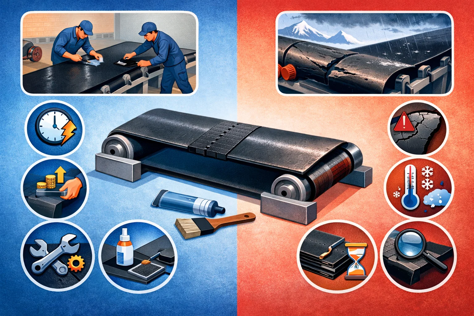 Холодная вулканизация конвейерных лент: преимущества и недостатки Холодная вулканизация конвейерных лент: преимущества и недостатки