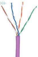 Кабель TWT UTP, 4 пары, Кат.5e, нг(А)-LS, IEC 60332-3, 305 метров, фиолетовый