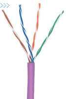 Кабель TWT UTP, 4 пары, Кат.5e, нг(А)-LS, IEC 60332-3, 305 метров, фиолетовый