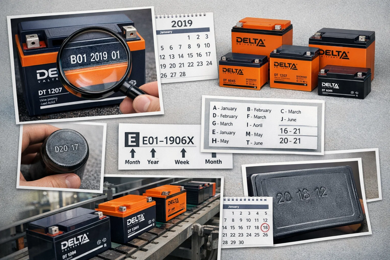 Как узнать дату производства аккумуляторов Delta<