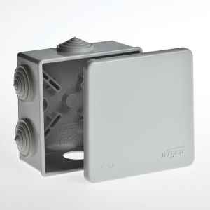 Коробка расп. о/п  85x85x40  IP66 2-комп. атм.стойкая прямой монт черная HEGEL  КР2403-08 (144шт/уп)