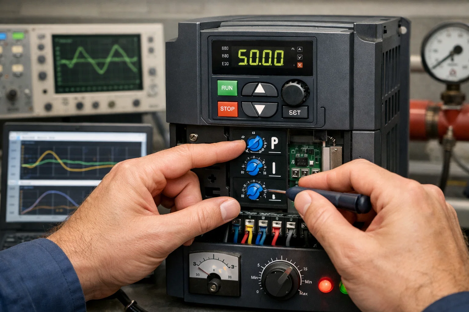 Настройка ПИД-регулятора частотного преобразователя<