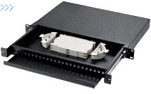 Кросс оптический LANMASTER 19" металлический, 1U на  24 адаптера SC, выдвижной