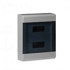 Щиток ОП Тусо 24мод. с прозр. двер. 370х302х95мм сер. Рувинил 68324СП