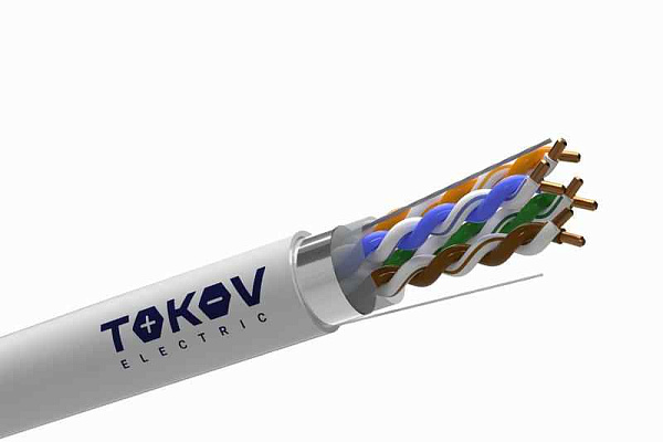 Кабель витая пара F/UTP 4х2х24AWG(0.48мм) кат.5E PVC Fluke tested TOKOV ELECTRIC TKE-C06-F/UTP-42-5E-305