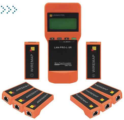 Кабельный тестер с измерением длины, 8 ответных частей 