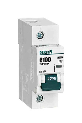 Выключатель автоматический модульный 1п C 100А 10кА ВА-201 DEKraft 13003DEK 