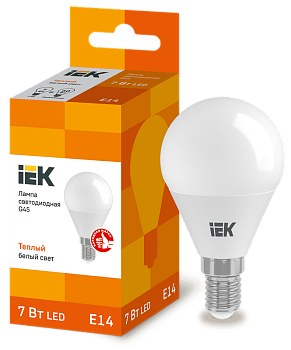 Лампа ЛЕД  E14  7Вт шар мат.3К LED-M G45 Белсвет 41686