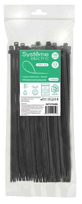 Стяжка кабельная 370х4.8 черн. (уп.100шт) SE IMT37048B 