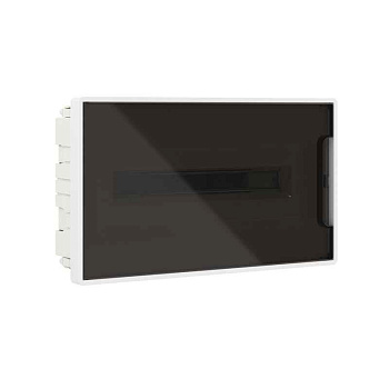 Щиток встраиваемый FRAME 18мод с тонированной дверцей с 2 шинами PEN на 8 и 10 отверст. бел. DKC F18B1WD