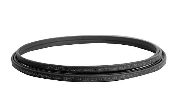 Кабель нагревательный саморег. 24Вт/м с экраном 16 AWG термопласт Ex TOKOV ELECTRIC TKE-SRL-24-2CR 