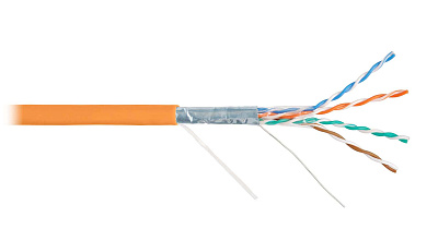 Кабель витая пара F/UTP, CAT 6, ZH нг(A)-HF, 4PR, 23AWG, INDOOR, SOLID, оранжевый, 305 м, REXANT