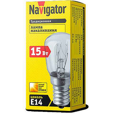 Лампа нак. РН 15 E14  NI-T26-15-230-E14-CL для xолод. и др. Navigator 61 203