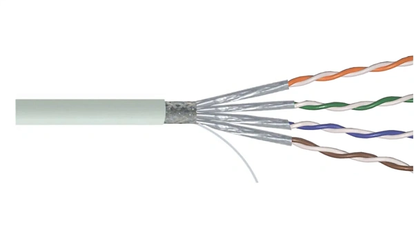 Кабель витая пара SF/UTP, CAT 5e, PVC, 4PR, 24AWG, INDOOR, SOLID, серый, 305м, REXANT