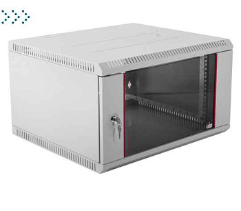 Шкаф телекоммуникационный настенный разборный 6U (600х520) дверь стекло