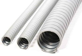 Металлорукав в ПВХ изоляции МРПИ НГ 15 d15мм без протяжки сер. (уп.50м) ГОФРОМАТИК zeta41911