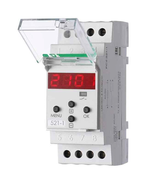 Реле времени PCZ-521-1 16А 24-264В AC/DC 1п IP20 1 канал-125 пар включ./выключ. суточн./недел. циклы монтаж на DIN-рейке (аналог ТЭ-15) F&F EA02.002.010 