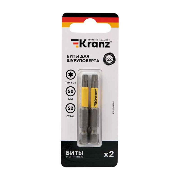 Бита для шуруповерта Torx T25х50мм (уп.2шт) Kranz KR-92-0428-1 