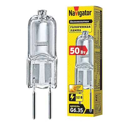 Лампа галог. капсуль. 12V 50W  G6.35  JC clear 2000h Navigator 94 212
