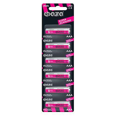 Элемент питания алкалиновый AAA/LR03 1.5В Super Alkaline BL-6 (уп.6шт) ФАZА 5002012 