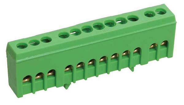 Шина PE "земля" в корп. изол. на DIN-рейку ШНИ-6х9-12-К-З IEK YNN10-69-12KD-K06 