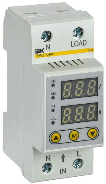 Реле напряжения и тока РНТ-д 1ф 36мм 63А KARAT IEK IVC21-1-63 
