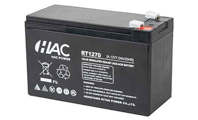 Батарея аккумуляторная HAC RT1270A, F2, 12V/7Ah, 151х65х94(100) ДхШхВ, 1.9 кг, 6-8 лет - купить в Москве - ООО Гамма-компоненты
