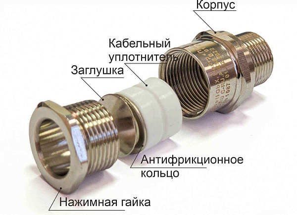 Ех-кабельный ввод ВКВ2-ЛР-G1 1/2-38 1Ex db e II Gb X ГОФРОМАТИК 