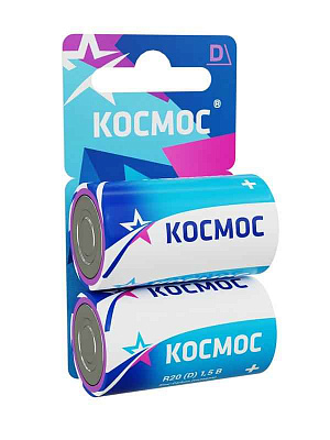 Элемент питания солевой D/R20 (блист.2шт) КОСМОС KOCR202BL 