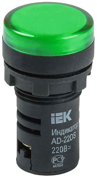 Лампа светосигнальная AD22DS d22мм 24В AC/DC зел. KARAT IEK BLS10-ADDS-024-K06