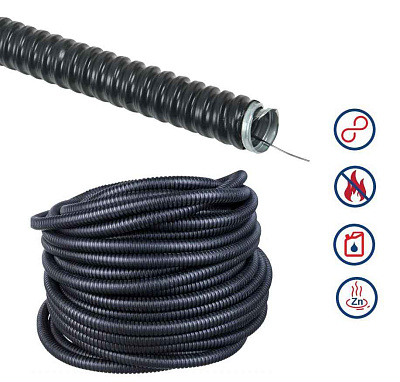 Металлорукав в ПВХ изоляции МРПИ нг  35  (20 м/уп.) ГОФРОМАТИК 