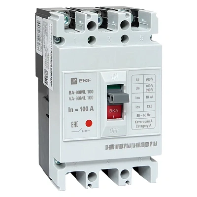 Автомат ВА-99МL 100/100А 3P 18кА EKF Basic 