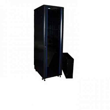 Шкаф 19" Business, 37U 600x600, черный, передняя дверь стекло, задняя дверь распашная металл