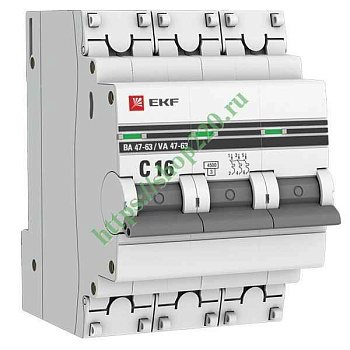 Автомат  3п 16А (C) (ВА 47-63N) 4,5kA EKF PROxima