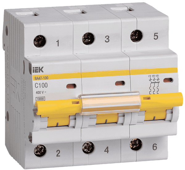 Автомат (ВА 47-100) 3п 100А (D) ИЭК 