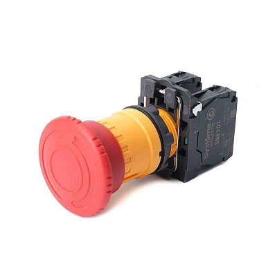 Кнопка аварийного останова SB5 в сборе 22мм 40мм 1НО+1НЗ повернуть для возврата пластик SE SB5AS8445 