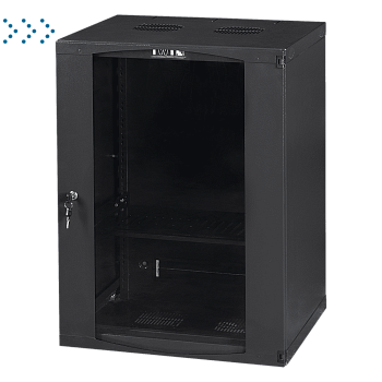 Шкаф настенный Next, 12U 550x600, стеклянная дверь, черный