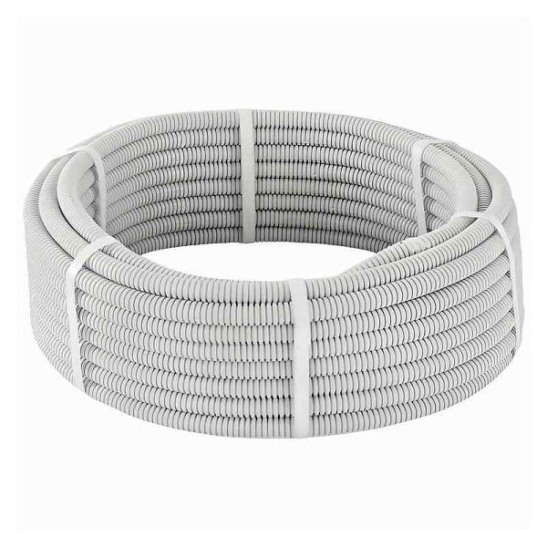 Труба гофрированная ПВХ d20мм с протяжкой сер. (уп.100м) TOKOV ELECTRIC TKE-TG/P-20-C06/100 