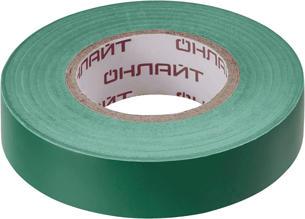 Изолента ПВХ 15мм (рул.20м) 71 680 OIT-B15-20/G зел. ОНЛАЙТ 71680 