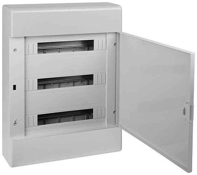 Щиток Тусо открытая проводка на 54 модуля 648х468х116мм (сер. с непрозр. дверцей) Ruvinil 68054С 