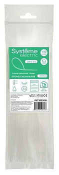 Стяжка кабельная 300х3.6 бел. (уп.100шт) SE IMT30036W