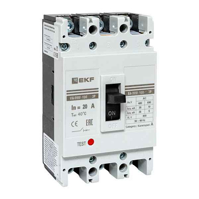 Выключатель автоматический 3п 100/20А 35кА ВА-99М PROxima EKF mccb99-100-20m 