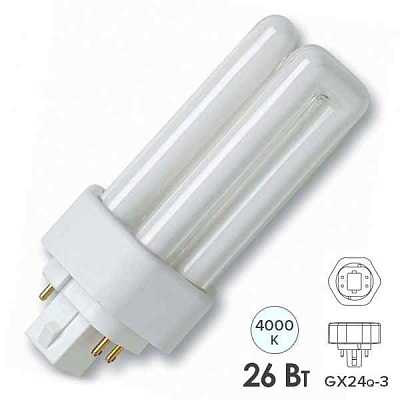 Лампа люм.комп. 26W GX24Q  840 DULUX T/E 26W/840 PLUS