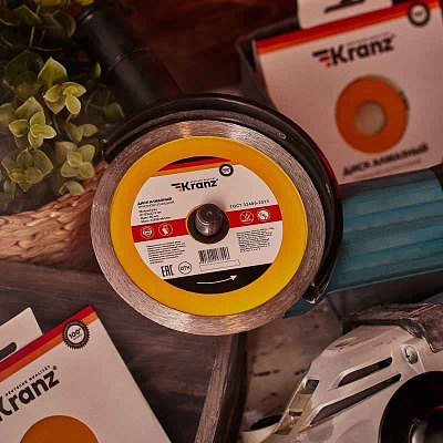 Диск отрезной алмазный сплошной 125х22.2мм Kranz KR-90-0111 