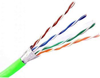 Кабель витая пара F/UTP, CAT 6, нг(A)-LSLTx, 4х2х0,575мм, 23AWG, INDOOR, SOLID, зеленый, 305м REXANT