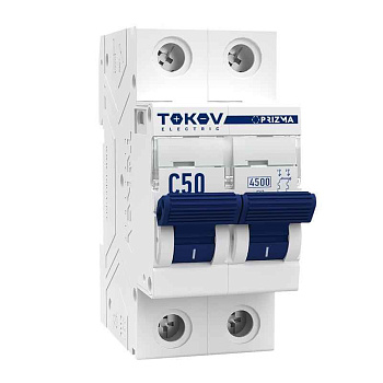 Выключатель автоматический модульный 2п C 50А 4.5кА PRIZMA TOKOV ELECTRIC TKE-PZ45-MCBI-2-50-C TOKOV ELECTRIC