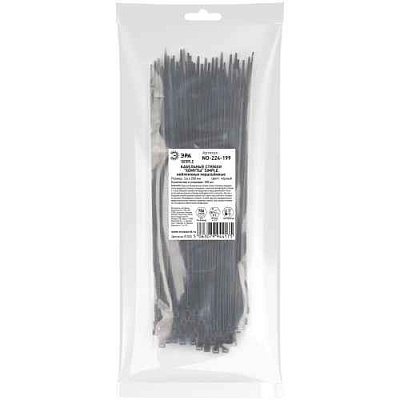 Хомут кабельный Simple 3.6х200 черн. NO-224-199 (уп.100шт) Эра Б0066033 