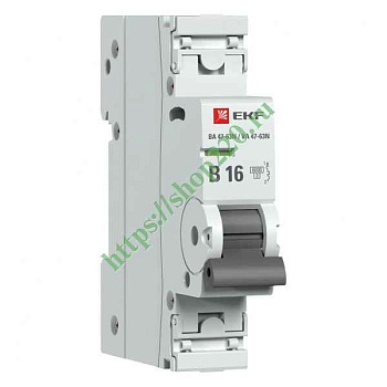 Автомат  1п 16А (B) (ВА 47-63N) 6кА EKF PROxima